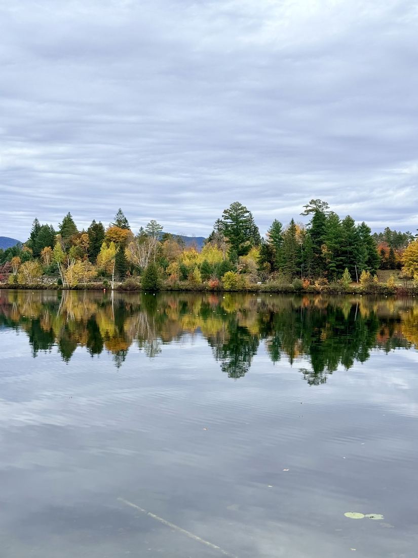 Mirror Lake, Lake Placid. A gray afternoon and a perfect reflection.